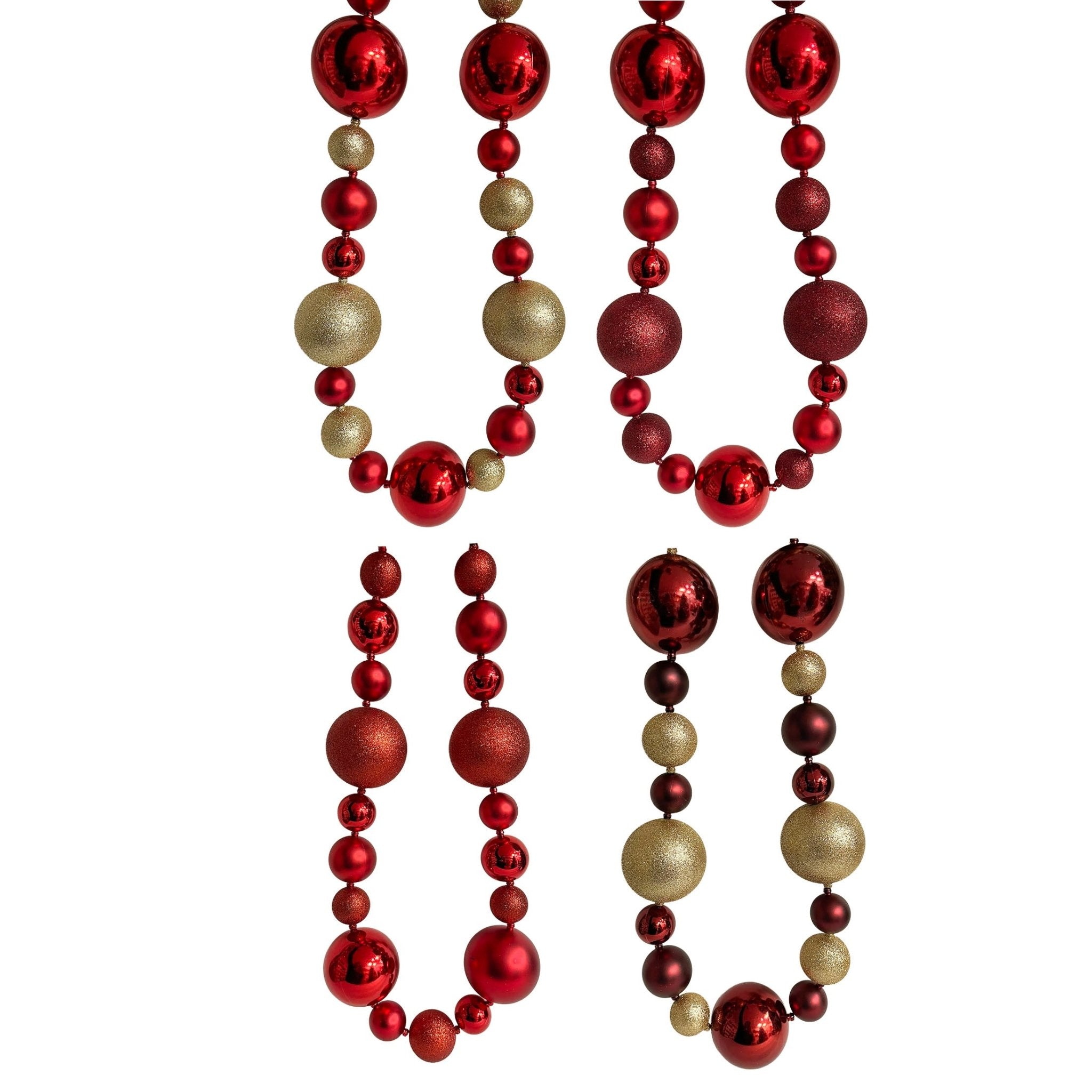 6Ft Shatterproof Large Ball Garland 80Mm - Country Silk