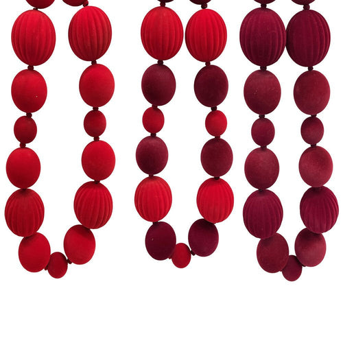 6 Ft Flocked Ball Garland - Country Silk
