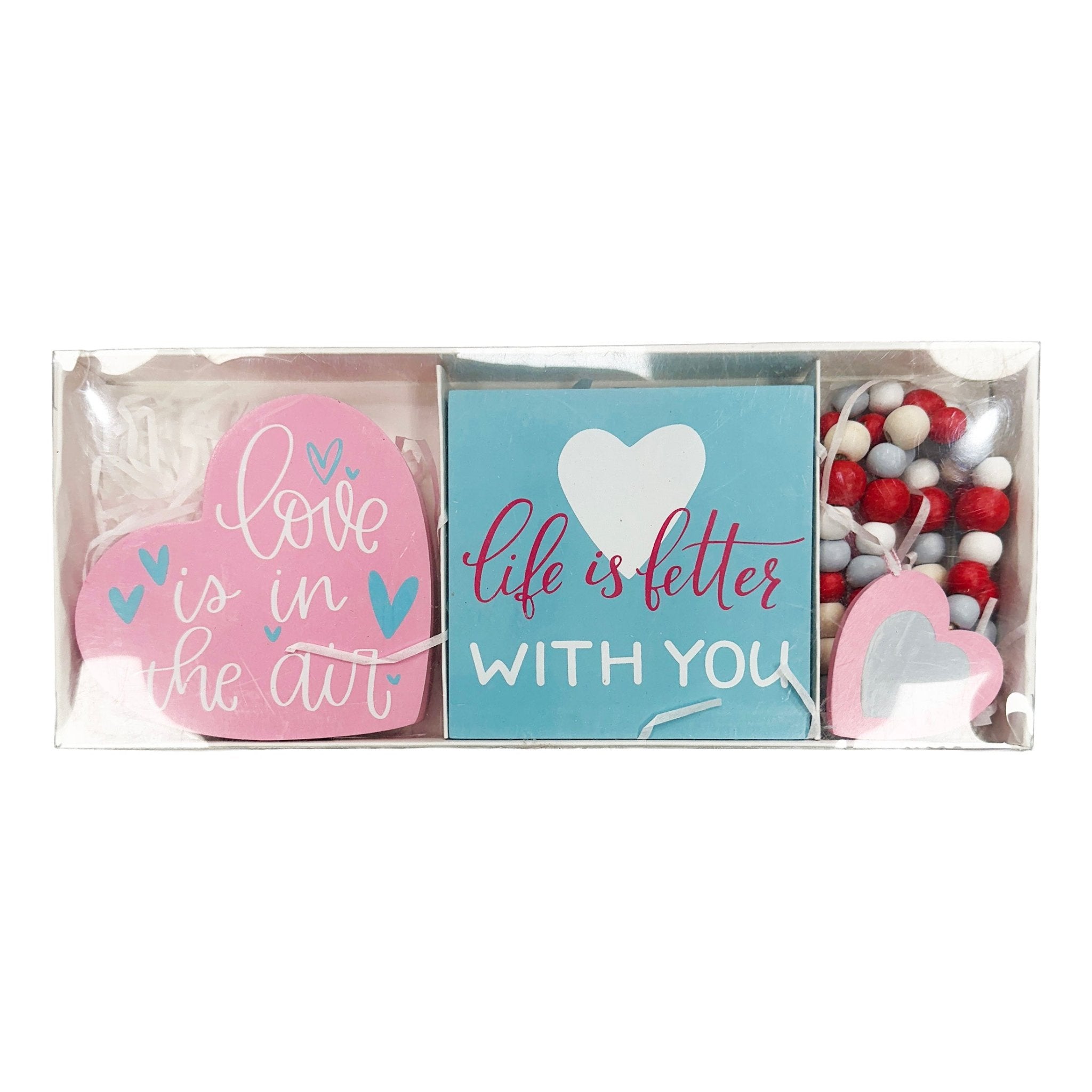 3Pc Val Heart Decor - Country Silk